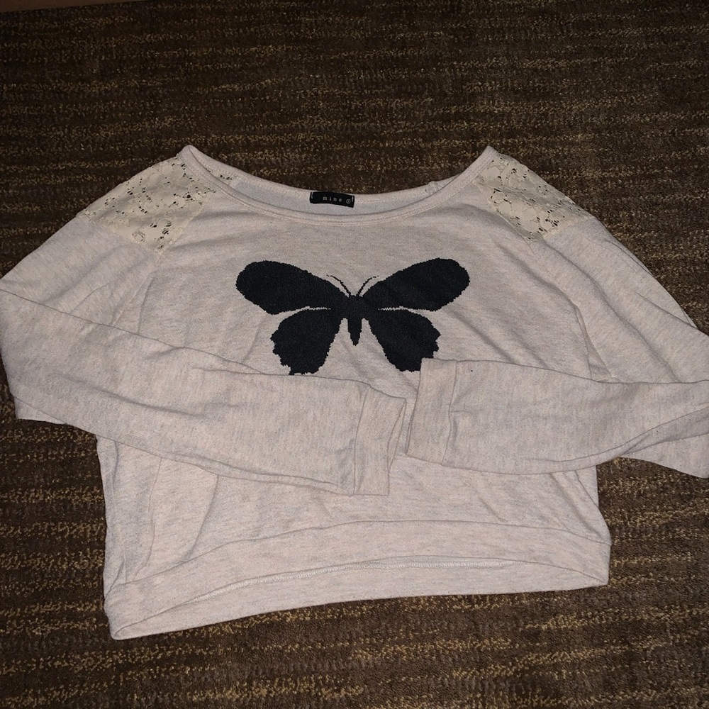 Butterfly Cropped Sweater
